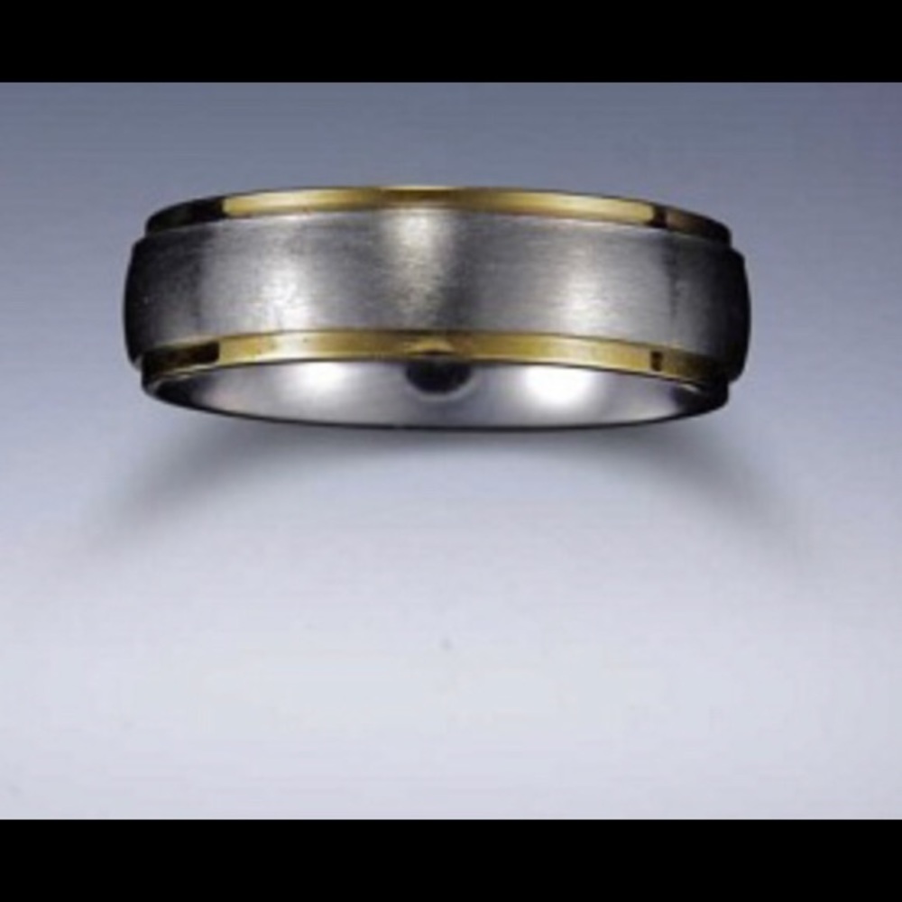 Unisex 360 Grade Stainless Steel Gold Wedding Comfort Fit Band Ring sz 5-15